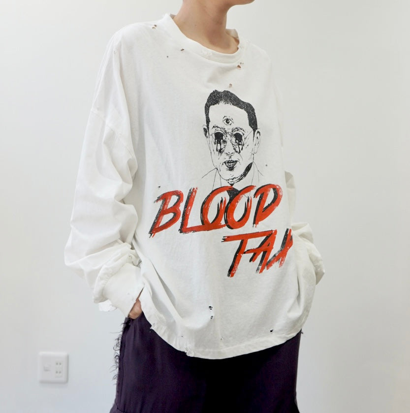 TEPPEI FURUYAMA / BLOOD TAX LONG SLEEVE T-SHIRT　(WHITE)